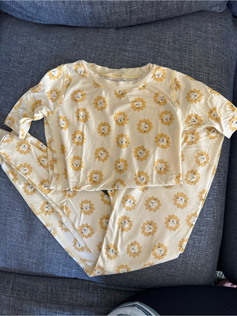 Hanna Andersson Yellow Lion Print Kids Pajama Set